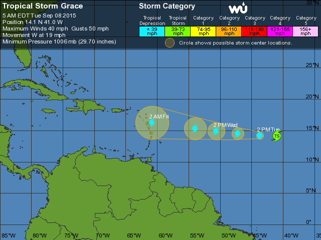 La tormenta Grace se degradará hoy a depresión tropical rumbo a las Antillas La tormenta Grace se degradará hoy a depresión tropical rumbo a las Antillas