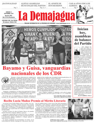 Edición impresa del semanario, 12 de septiembre de 2015 Edición impresa del semanario, 12 de septiembre de 2015