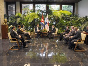 Raúl Castro y Juan Carlos Varela
