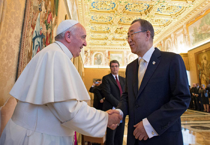 Papa Francisco arriba a ONU para intervenir en Asamblea General Papa Francisco arriba a ONU para intervenir en Asamblea General