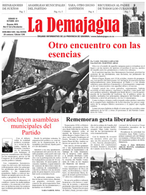 Edición impresa del semanario, 10 de octubre 2015 Edición impresa del semanario, 10 de octubre 2015