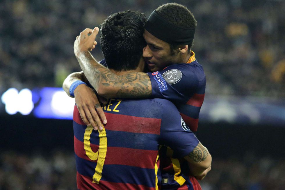Neymar y Suárez se reparten los goles del Barça sin Messi Neymar y Suárez se reparten los goles del Barça sin Messi