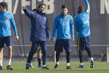 Lionel Messi entrena con el Barza