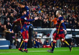 Neymar Celebra el gol frente al Espanyol