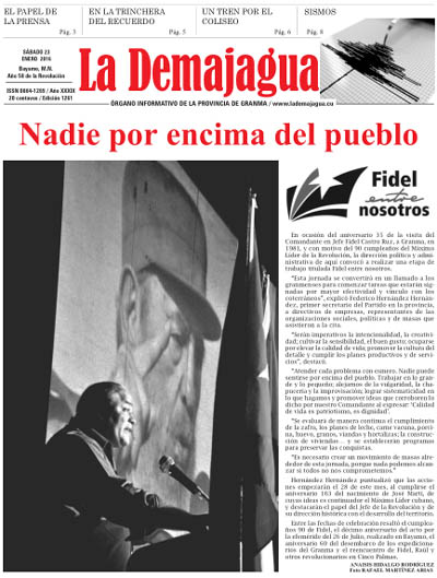 Edición impresa 1261 del semanario La Demajagua, sábado 23 de enero de 2016 Edición impresa 1261 del semanario La Demajagua, sábado 23 de enero de 2016