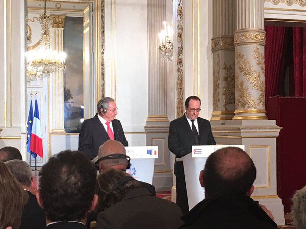 Declaración de presidente francés por visita de estado de Raúl Declaración de presidente francés por visita de estado de Raúl