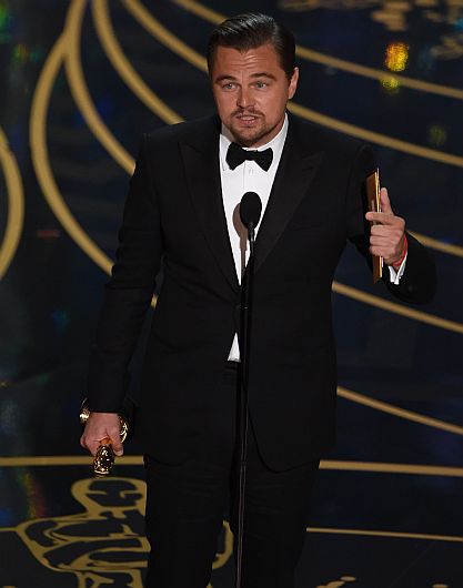 Leonardo DiCaprio ganó como Mejor Actor por 'El Renacido' (AFP)