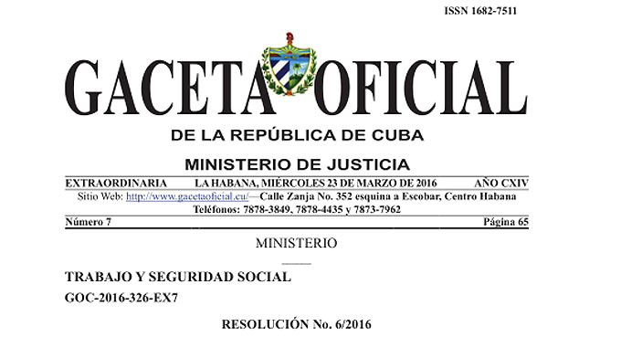 Resolución 6 de 2016