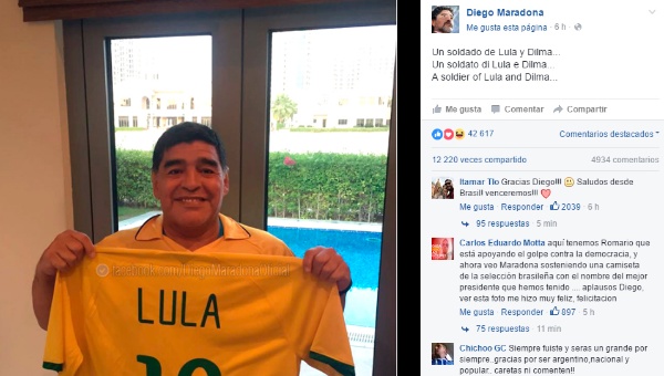 Dilma Rousseff agradece apoyo expresado por Maradona Dilma Rousseff agradece apoyo expresado por Maradona