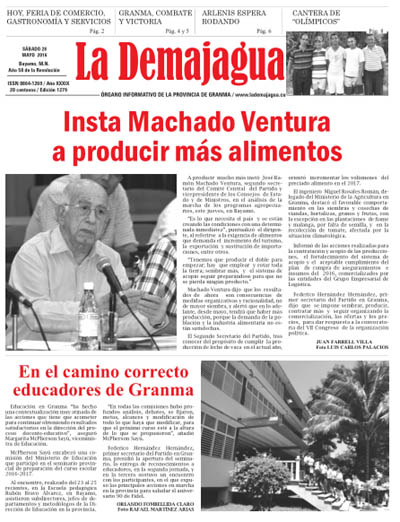 Edición impresa 1279 del semanario La Demajagua, sábado 28 de mayo de 2016 Edición impresa 1279 del semanario La Demajagua, sábado 28 de mayo de 2016
