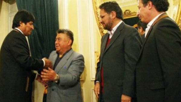 Rodolfo Illanes y Evo Morales