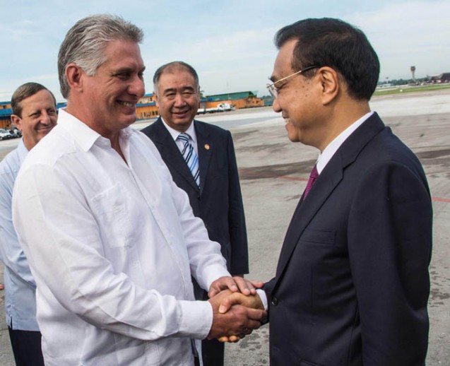 CUBA-LA HABANA-DESPIDE DÍAZ-CANEL AL PRIMER MINISTRO DEL CONSEJO DE ESTADO DE LA REPÚBLICA  POPULAR CHINA