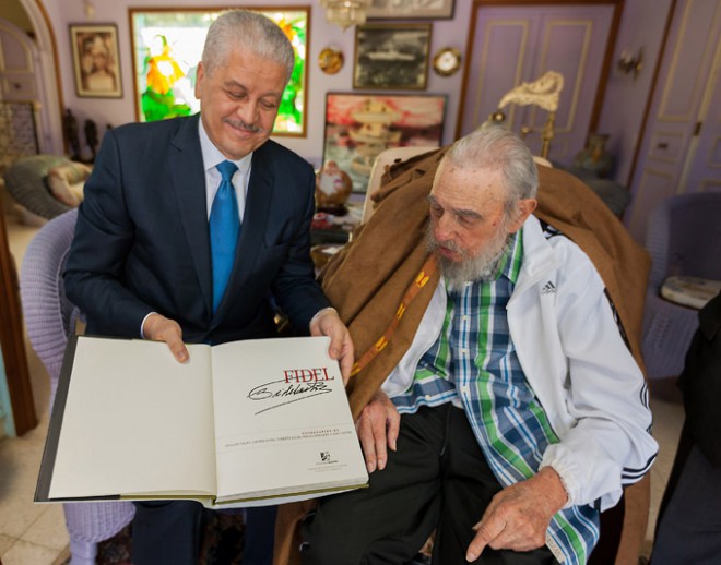 CUBA-RECIBE FIDEL LA VISITA DEL PRIMER MINISTRO DE ARGELIA