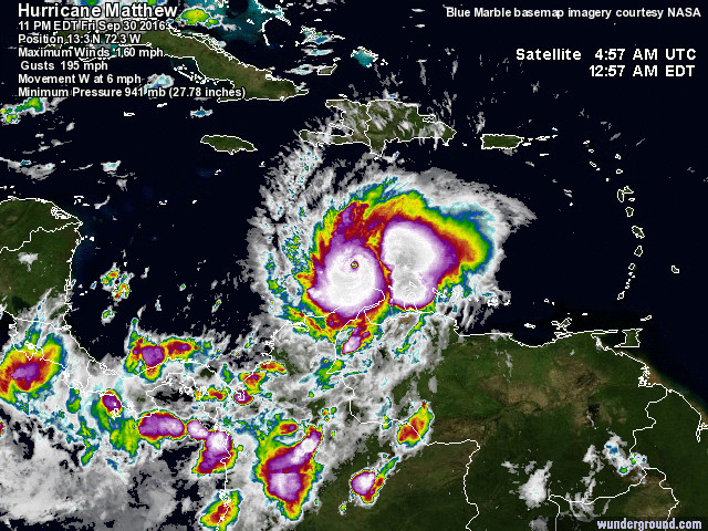 Matthew, 1 de Octubre en el Caribe