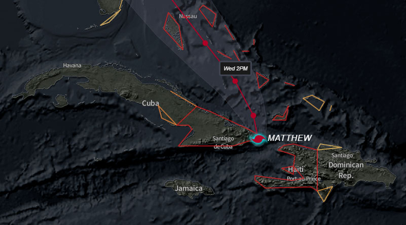 Matthew transita por territorio oriental como un intenso huracán (+ videos) Matthew transita por territorio oriental como un intenso huracán (+ videos)