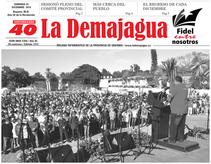 Edición impresa 1312 del semanario La Demajagua, sábado 25 de diciembre de 2016 Edición impresa 1312 del semanario La Demajagua, sábado 25 de diciembre de 2016