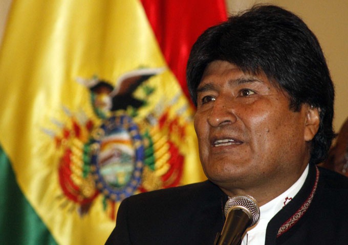 Bolivia's President Evo Morales speaks during a news conference at the presidential palace in La Paz