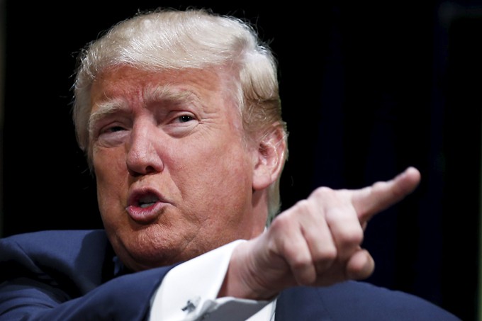 U.S. Republican presidential candidate Donald Trump speaks at the Family Leadership Summit in Ames