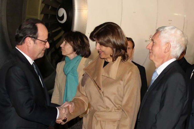 Arriba presidente francés Francois Hollande a Colombia Arriba presidente francés Francois Hollande a Colombia