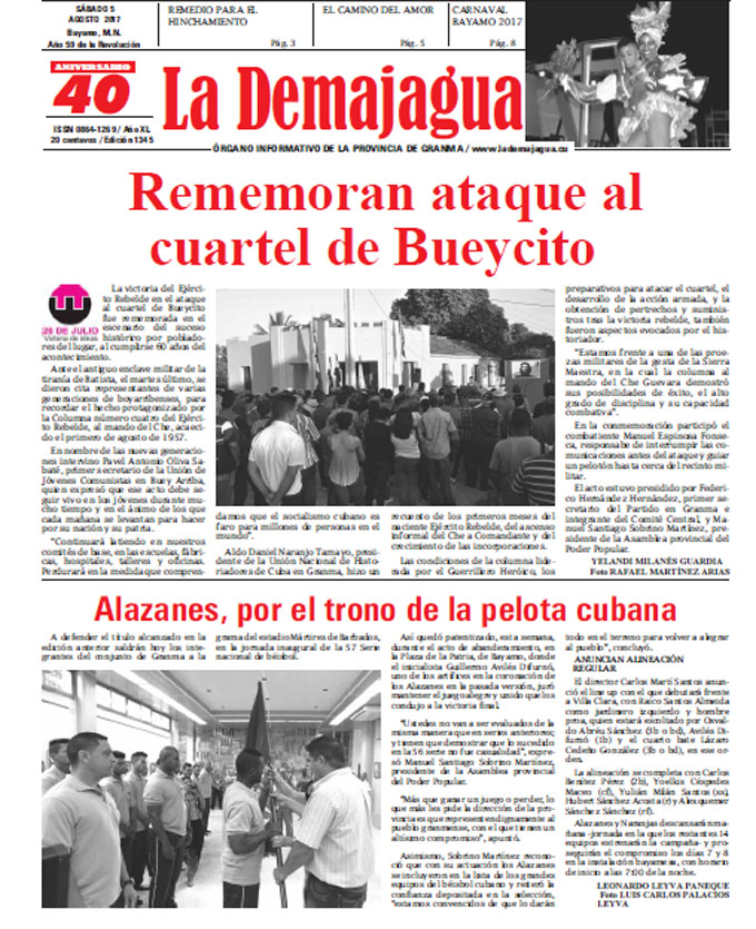 Edición impresa 1350 del semanario La Demajagua, sábado 9 de septiembre de 2017 Edición impresa 1350 del semanario La Demajagua, sábado 9 de septiembre de 2017