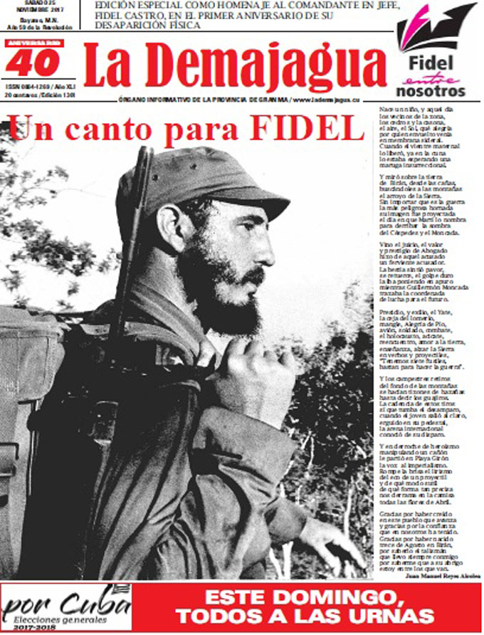 Edición especial impresa 1361 del semanario La Demajagua, sábado 25 de noviembre de 2017 Edición especial impresa 1361 del semanario La Demajagua, sábado 25 de noviembre de 2017