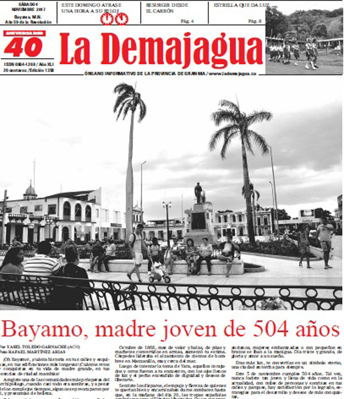 Edición impresa 1358 del semanario La Demajagua, sábado 4 de noviembre de 2017 Edición impresa 1358 del semanario La Demajagua, sábado 4 de noviembre de 2017