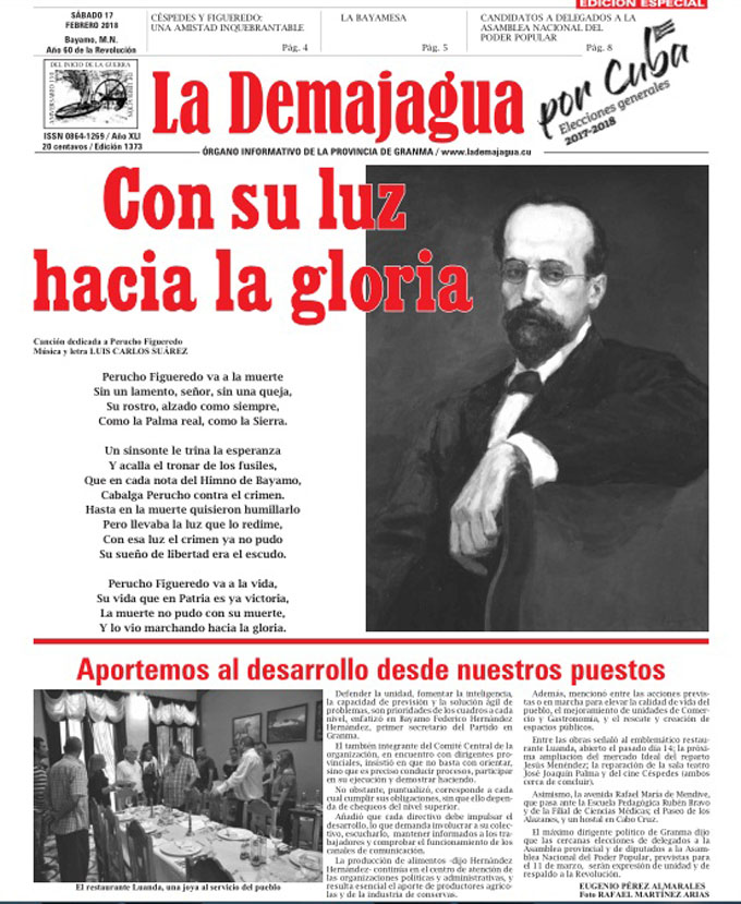 Edición Especial impresa 1373, del semanario La Demajagua, sábado 17 febrero de 2018 Edición Especial impresa 1373, del semanario La Demajagua, sábado 17 febrero de 2018