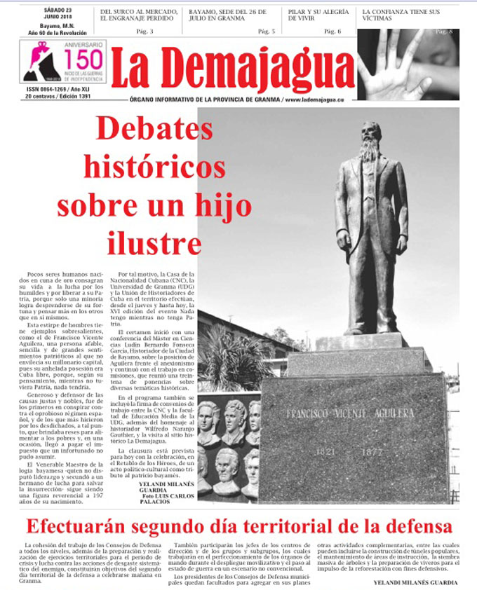 Edición impresa 1391 del semanario La Demajagua, sábado 30 de junio de 2018 Edición impresa 1391 del semanario La Demajagua, sábado 30 de junio de 2018