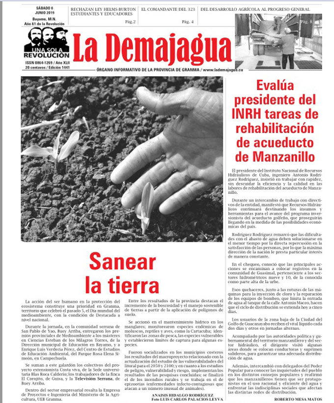 Edición impresa 1441, del semanario La Demajagua, sábado 8 de junio 2019 Edición impresa 1441, del semanario La Demajagua, sábado 8 de junio 2019