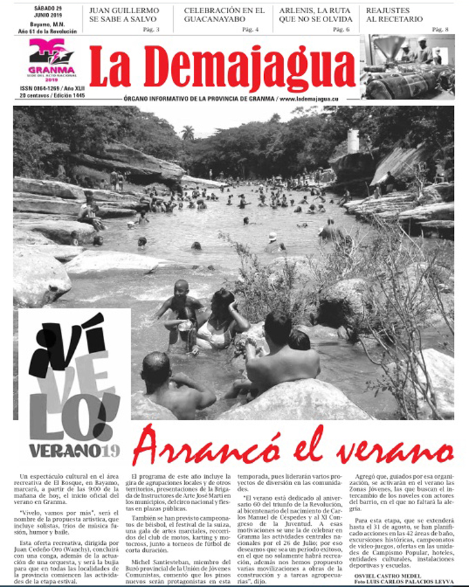 Edición impresa 1445 del semanario La Demajagua, sábado 29 de junio 2019 Edición impresa 1445 del semanario La Demajagua, sábado 29 de junio 2019