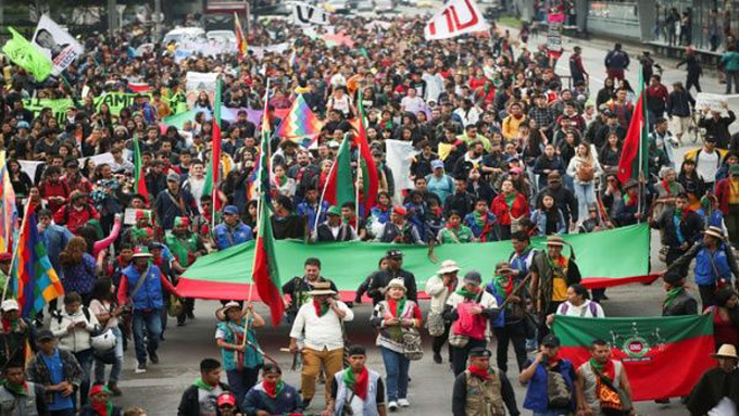 Más indígenas en la capital de Colombia para el paro nacional Más indígenas en la capital de Colombia para el paro nacional