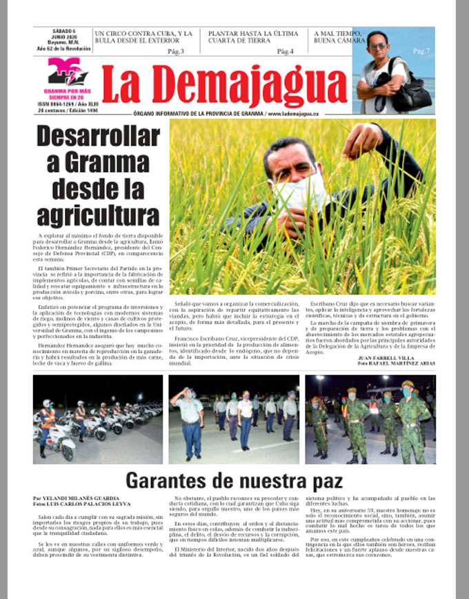Edición impresa 1494 del semanario La Demajagua, sábado 6 de junio de 2020 Edición impresa 1494 del semanario La Demajagua, sábado 6 de junio de 2020