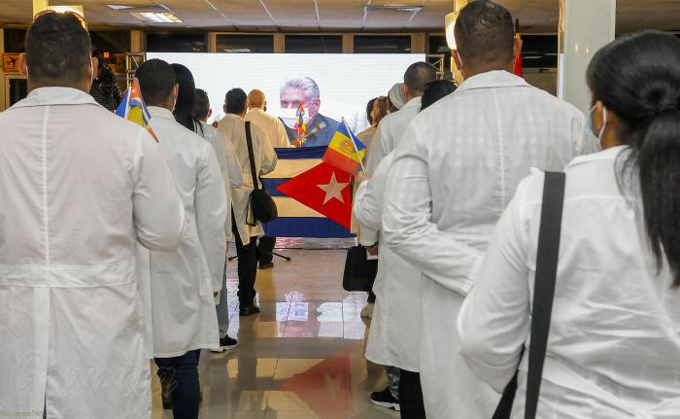 Palabras del Presidente Díaz-Canel a la brigada médica cubana que retornó de Andorra Palabras del Presidente Díaz-Canel a la brigada médica cubana que retornó de Andorra