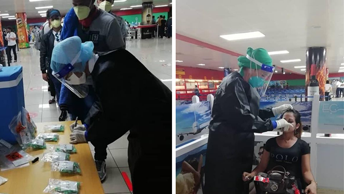 Realizan en Cuba PCR a viajeros provenientes del exterior en el propio aeropuerto Realizan en Cuba PCR a viajeros provenientes del exterior en el propio aeropuerto