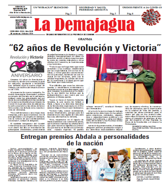Edición impresa 1519 del semanario La Demajagua, sábado 28 de noviembre de 2020 Edición impresa 1519 del semanario La Demajagua, sábado 28 de noviembre de 2020