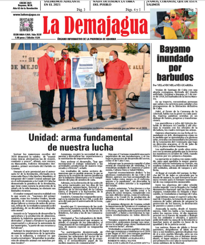 Edición impresa 1524 del semanario La Demajagua, sábado 1 enero de 2021 Edición impresa 1524 del semanario La Demajagua, sábado 1 enero de 2021