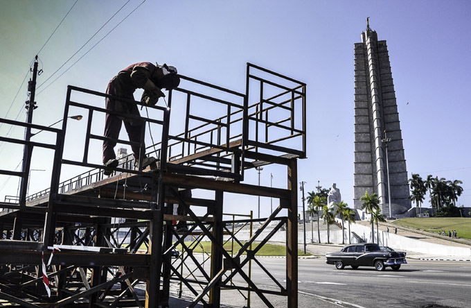 Plaza de la Revolución José Martí se alista para recibir al Papa Plaza de la Revolución José Martí se alista para recibir al Papa