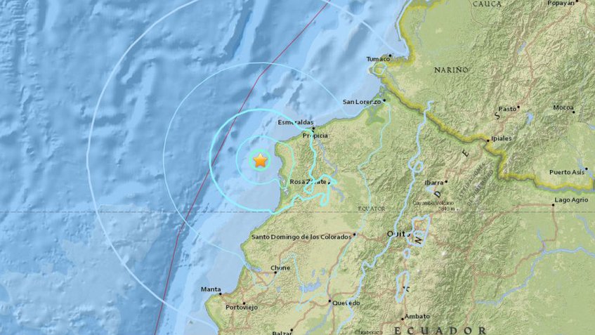 Nuevo sismo de magnitud 5,8 sacude costa de Ecuador Nuevo sismo de magnitud 5,8 sacude costa de Ecuador
