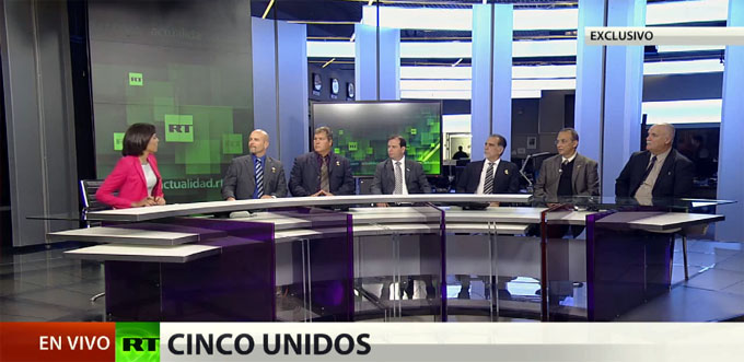 Los Cinco en RT: “EE.UU. sigue con el bloqueo injusto de Cuba” (en EXCLUSIVA-Video) Los Cinco en RT: “EE.UU. sigue con el bloqueo injusto de Cuba” (en EXCLUSIVA-Video)