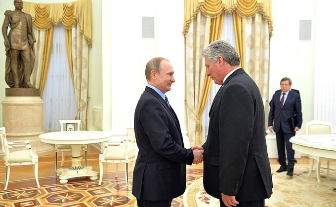 Recibe presidente de Rusia Vladimir Putin a Miguel Díaz-Canel