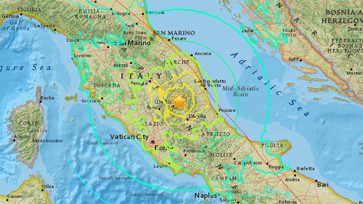 Un terremoto de magnitud 6,2 sacude el centro de Italia y se siente fuertemente en Roma Un terremoto de magnitud 6,2 sacude el centro de Italia y se siente fuertemente en Roma