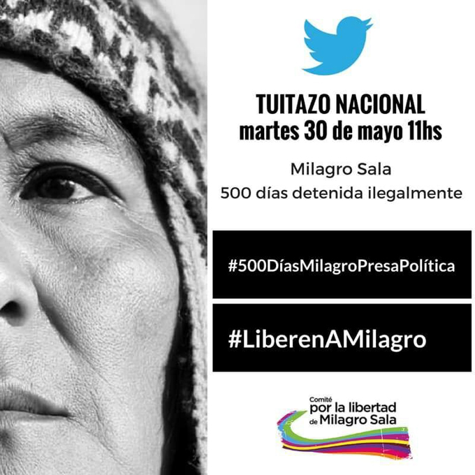 Tuitazo mundial por liberación de Milagro Sala en Argentina Tuitazo mundial por liberación de Milagro Sala en Argentina