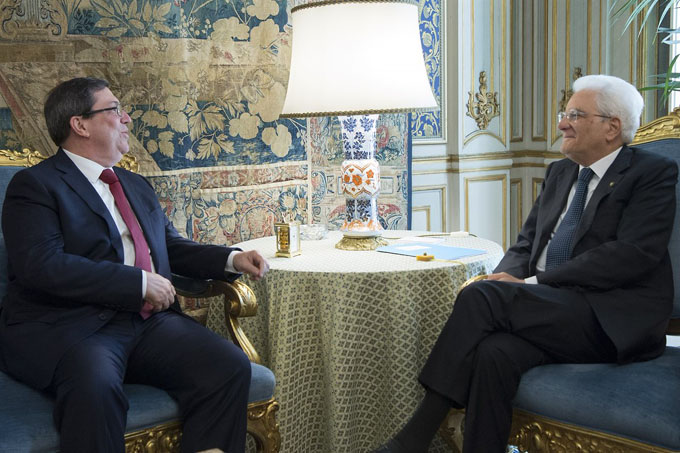 Recibe presidente italiano al canciller cubano, Bruno Rodríguez