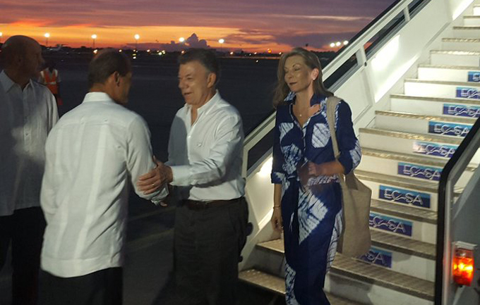 Presidente Juan Manuel Santos en Cuba para visita oficial
