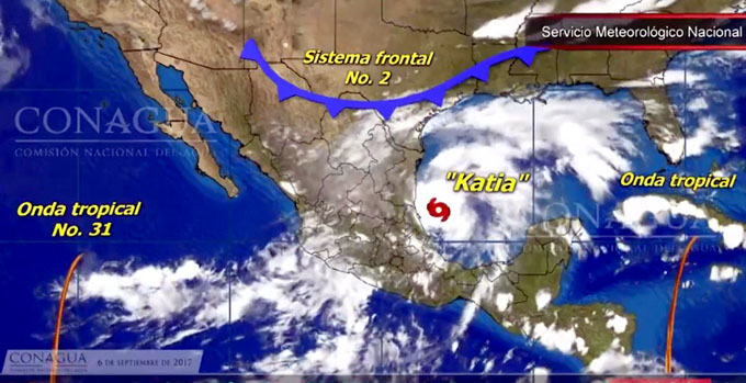 Tormenta tropical Katia afecta a estados mexicanos Tormenta tropical Katia afecta a estados mexicanos