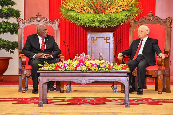 Recibió líder partidista vietnamita a Salvador Valdés Mesa