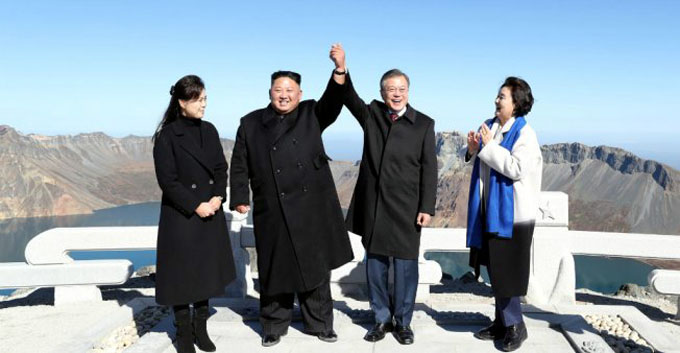 Finalizó Cumbre de Pyongyang con despedida junto al Monte Paektu