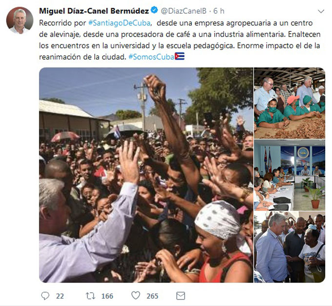Destaca Díaz-Canel enorme impacto de reanimación de la ciudad de Santiago de Cuba Destaca Díaz-Canel enorme impacto de reanimación de la ciudad de Santiago de Cuba