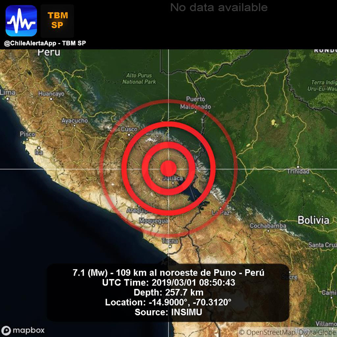 Sismo estremece zonas de La Paz, Bolivia(+video) Sismo estremece zonas de La Paz, Bolivia(+video)