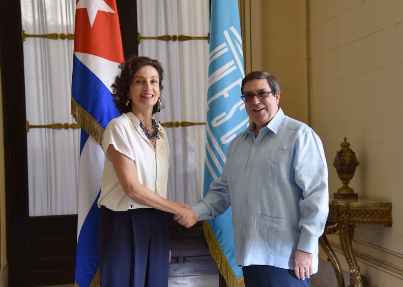 Dialogan canciller cubano y directora general de la Unesco (+fotos)